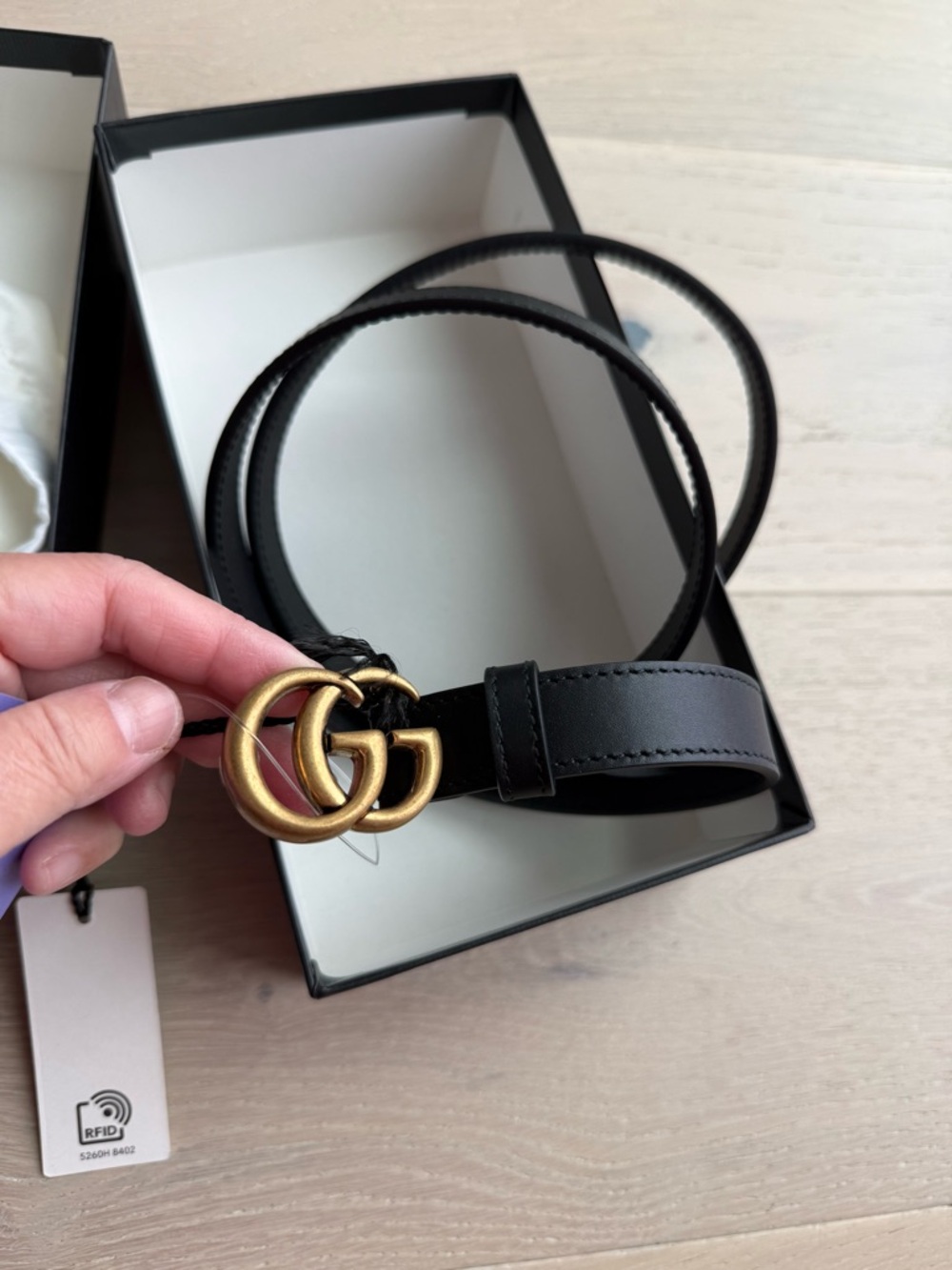 Gucci Black Leather Belt with Antique Gold Double G Buckle size 80/32
